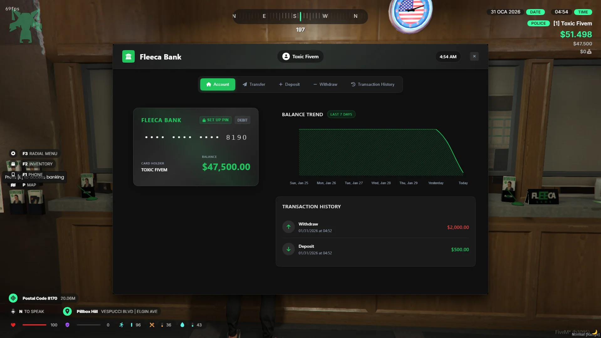 Free ESX - QBCORE - OX Bank Script - Open Sources
