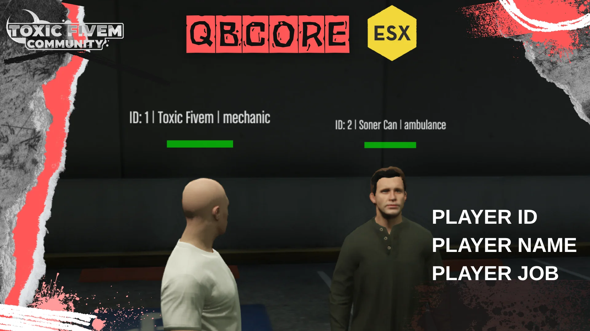 Toxic Show Player ID Script QBCore - ESX - Open Source Toxic Show Player ID Script QBCore - ESX - Open Source
