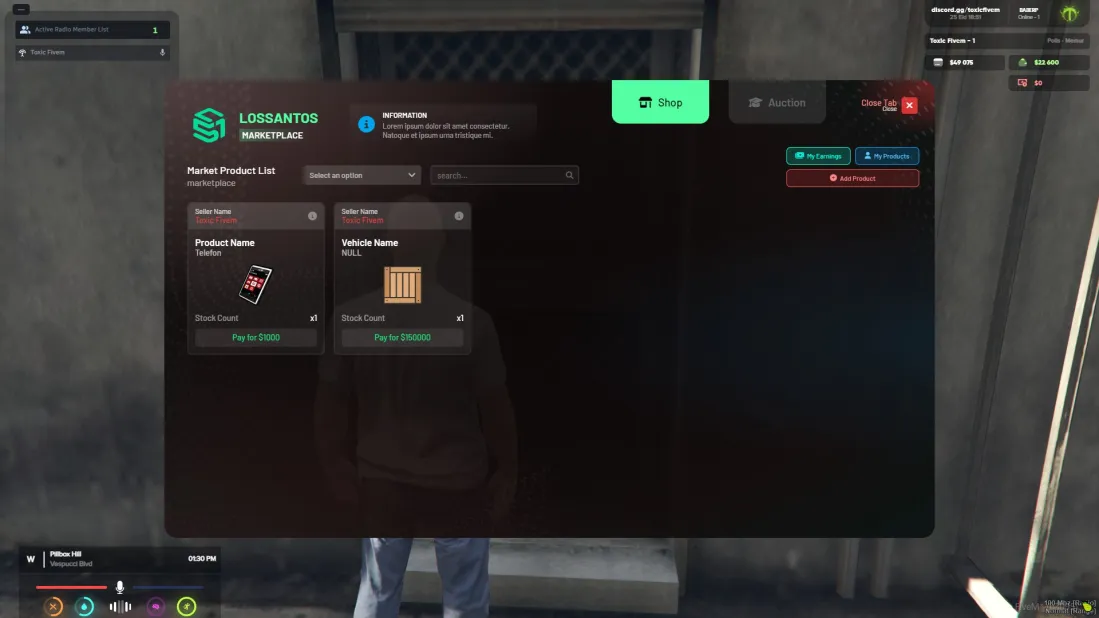 FiveM Marketplace script