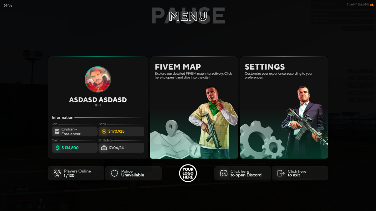 Pause Menu Script for qbcore - Open Sources - Download Now